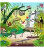 Puzzle de vocabular Padure tropicala l Puzzle-uri din lemn l 49 de piese de puzzle l Educo