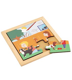 Puzzle pentru copii mici - in gradina.