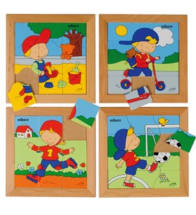 Set de puzzle pentru baieti - set de 4.