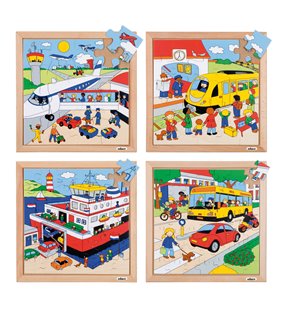 Puzzle-uri de transport - set de 4