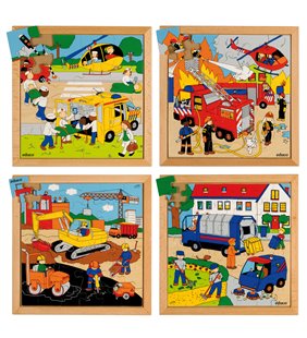 Puzzle-uri cu acţiune pe strada - set de 4.