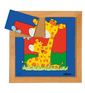 Puzzle animal mama + copil - girafa.