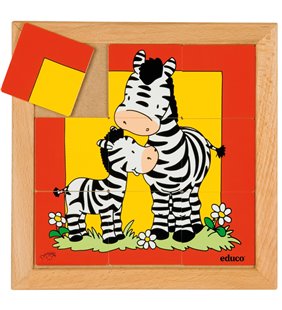 Puzzle animal mama + copil - zebra.