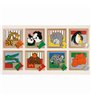 Puzzle-uri cu animale mama + pui - set de 8.