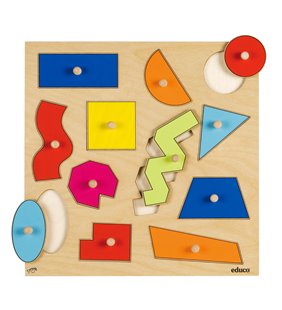 Puzzle-ul cu buton - forme geometrice