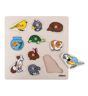 Puzzle cu buton - animale de companie