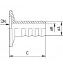 Flanșă adaptor DN 16 kf / arbore 12 mm