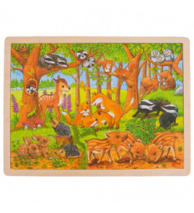 Puzzle pui de animale in padure