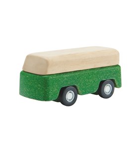 Autobuz din lemn, culoare verde