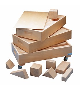 Blocuri mari din lemn in 3 cutii.
